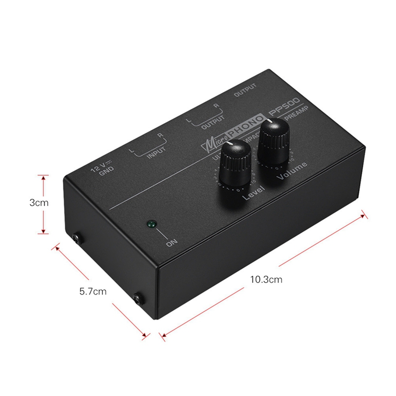 Preamp Phono ขนาดกะทัดรัด PP500พร้อม Bass Treble Balance Volume ปรับ Pre-Amp Turntable Preamplificador US Plug