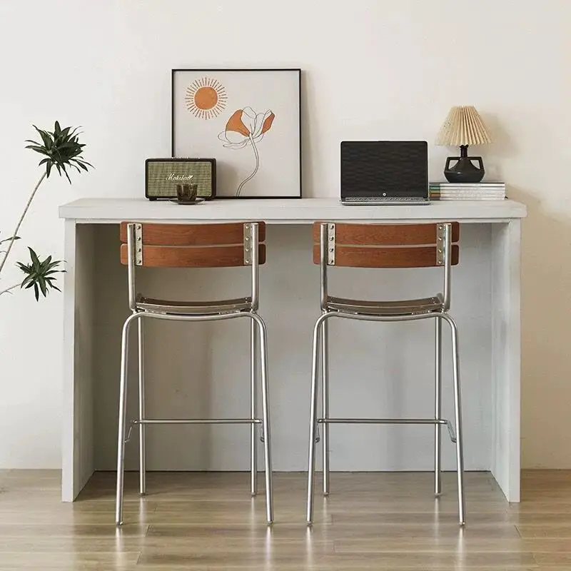 Luz de luxo nordic cadeiras barra design retro ilha encosto alto cadeiras adultos único relaxante minimalista muebles móveis barra