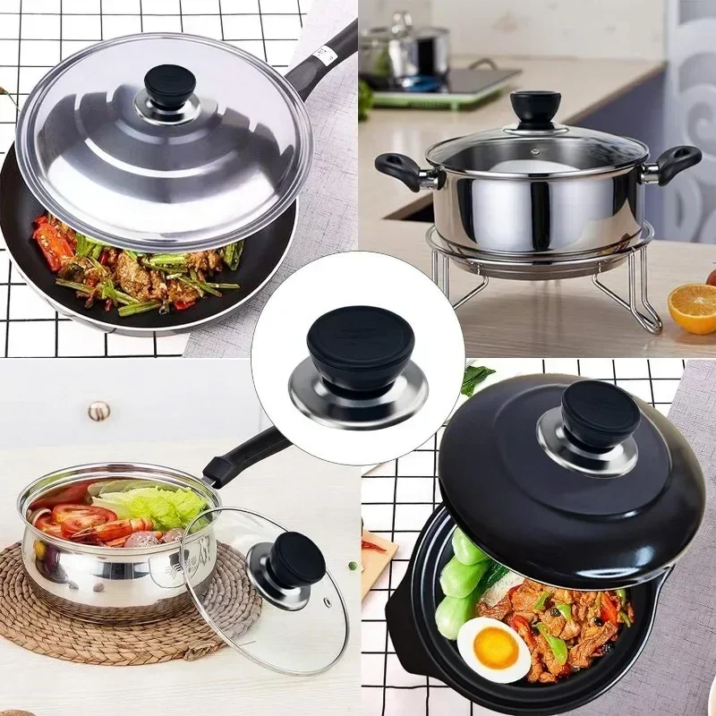 Herramientas de cocina, manija de tapa de olla Universal reemplazable, tapa de olla antiescaldado, tapa de ollas, cabezal de accesorios de cocina, 6/1 Uds.