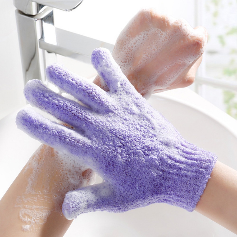 1pcs Reversible Exfoliating Shower Gloves Body Scrub Gloves, Cleansing Tools Bath Towel Bath Products Back Scrub Spa Accessories