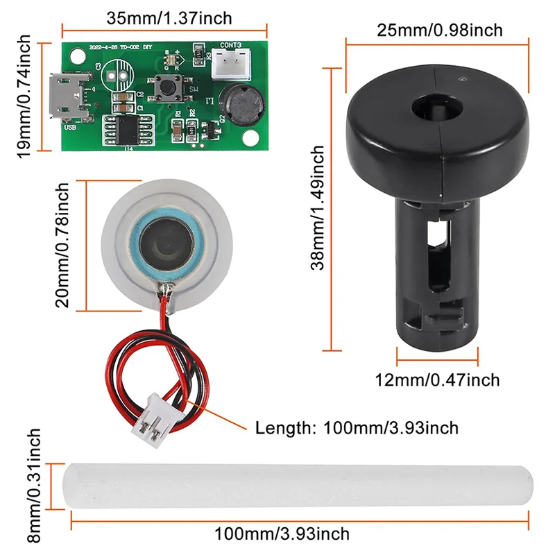 Aokin módulo umidificador kit diy pulverizador usb núcleo de algodão escudo com interface tipo c stm32 placa driver umidificador acessórios
