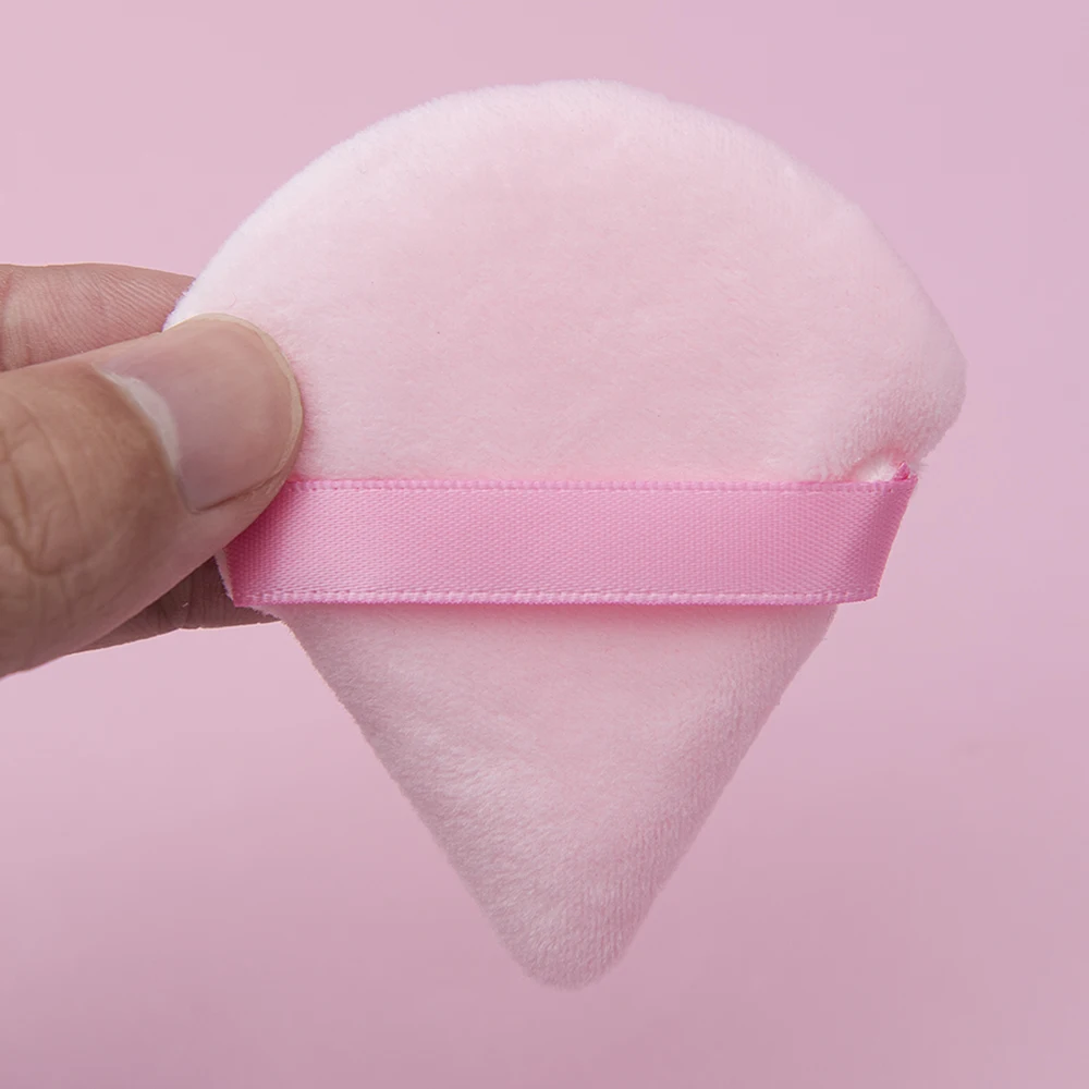 12 pezzi di detergente per il viso possono essere riutilizzato, realizzato in spugna morbida e delicata sulla pelle, soffio per trucco, mini polvere di peluche a triangolo