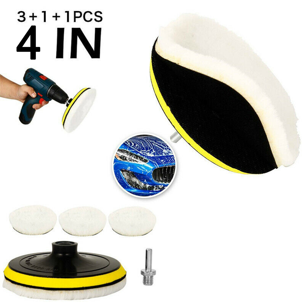 5 pezzi da 4 pollici floccaggio disco abrasivo gancio e anello supporto tamponi per lucidatura ruota per lucidatura in lana per lucidatrice per trapano elettrico