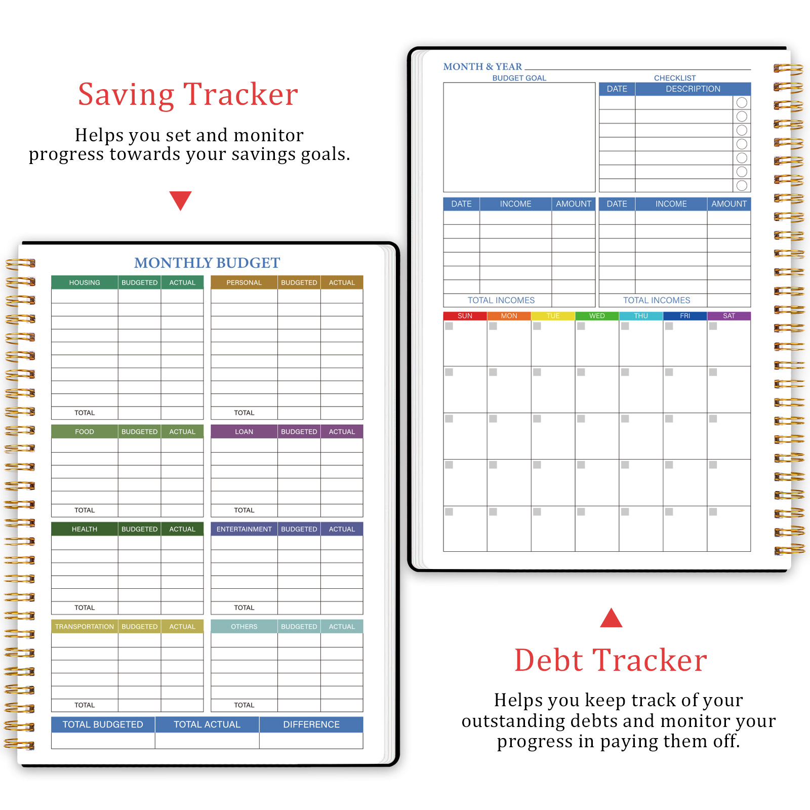 Travel Planning Notepad Budget Planner จัดระเบียบและจัดการการเงินของคุณได้อย่างมีประสิทธิภาพ A5 Undated Notebook 100g กระดาษ