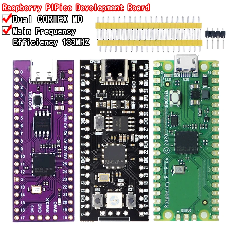 Raspberry Pi Pico Board RP2040 Dual-Core 264 KB ARM Low-Power-Mikrocomputer Hochleistungs-Cortex-M0+-Prozessor