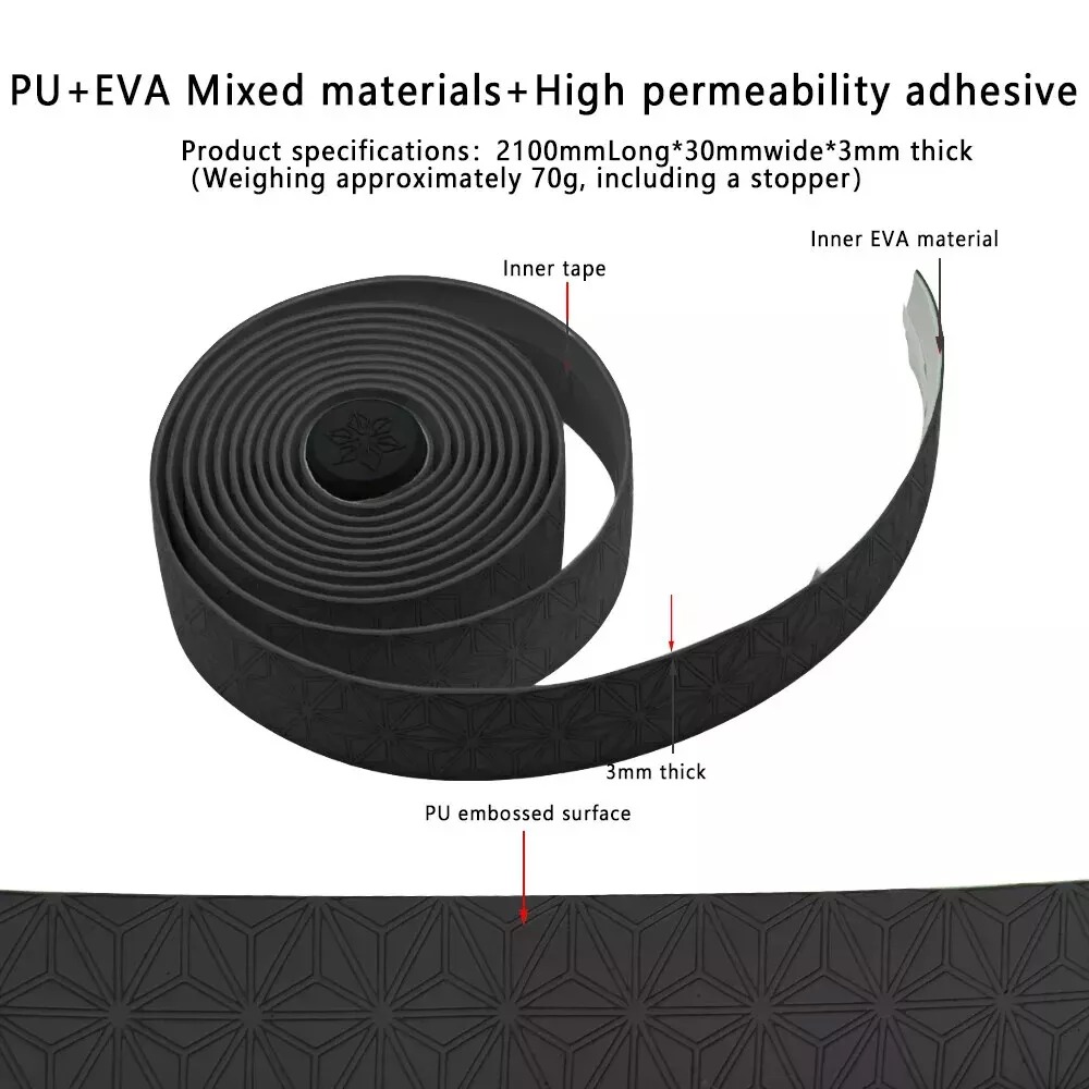 Supacaz-Cinta de manillar de bicicleta de carretera, cinta de manillar de bicicleta de alto rebote, antideslizante, transpirable, EVA