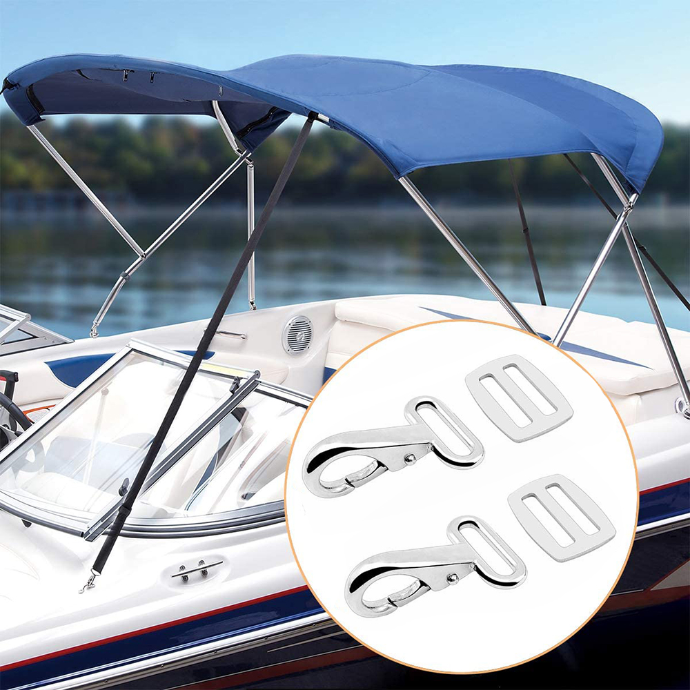 316 Stainless Steel Buckles Bag Strap Snaps Hooks and Sliders for 1" Straps, Bimini Top Boat Top