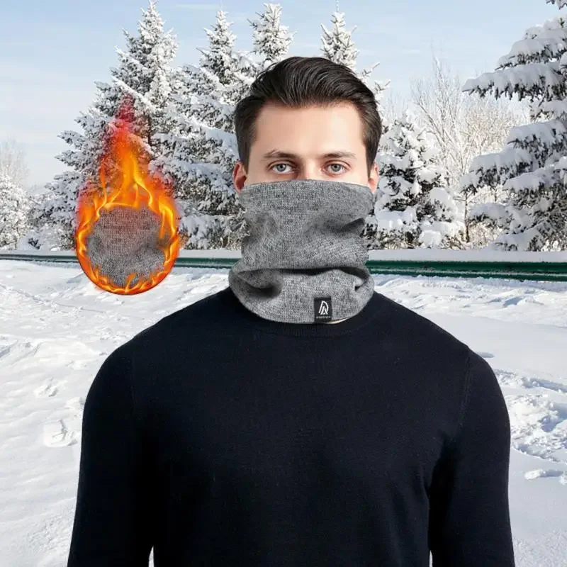 Bufanda de invierno con polaina para el cuello para hombres y mujeres, teñido anudado de moda y forro polar para esquí y senderismo al aire libre