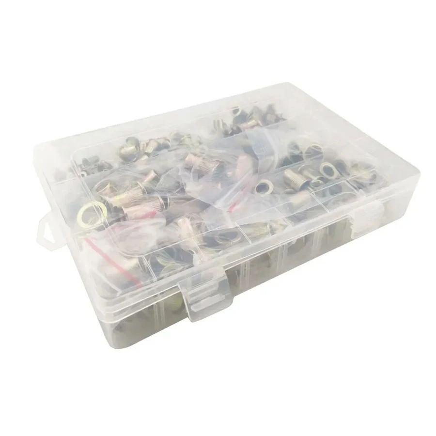 ALLSOME 300-teiliges Kopfnietmuttern-Set M3 M4 M5 M6 M8 M10 Muttern Einsatz Reveting Multi Size Nietmuttern Kollokation mit BOX HT2599