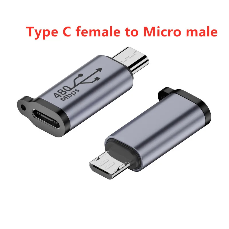 1 Stück Buchse Typ-C-Stecker auf Micro-USB-Adapter, 480 Mbit/s, Aluminiumlegierung