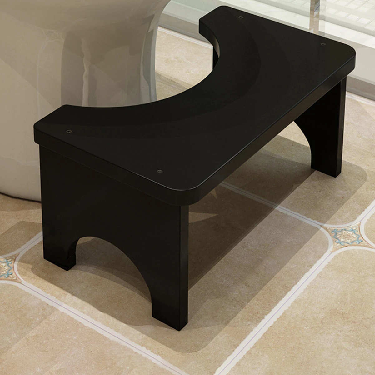 Robuster tragbarer Bambus-Toiletten-Hockhocker für Erwachsene, breit und stabil, Badezimmer-Töpfchenhocker, einfach zu bedienen und zu reinigen, tragbares Design