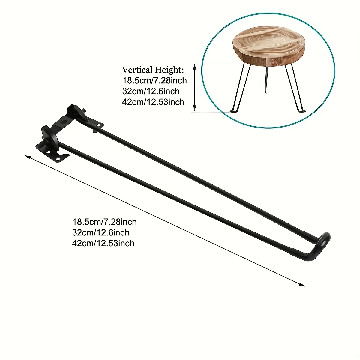 Cuscinetti per gambe da tavolo pieghevoli per capelli in metallo resistenti per progetti fai da te e mobili per la casa - Robusto, pieghevole, assemblare ﻿