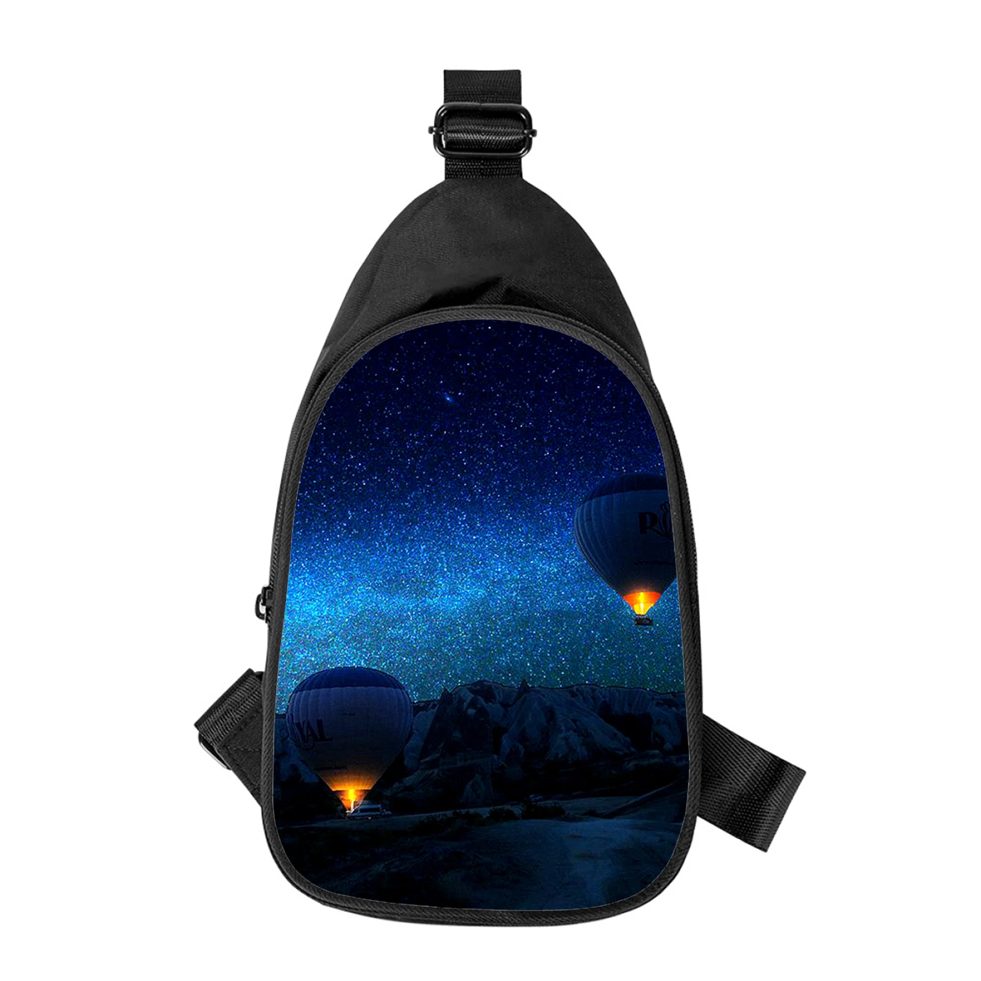 Ho Tair Ballon Himmel 3D-Druck neue Männer Kreuz Brusttasche diagonal Frauen Umhängetasche Ehemann Schule Taille Pack männliche Brust Pack