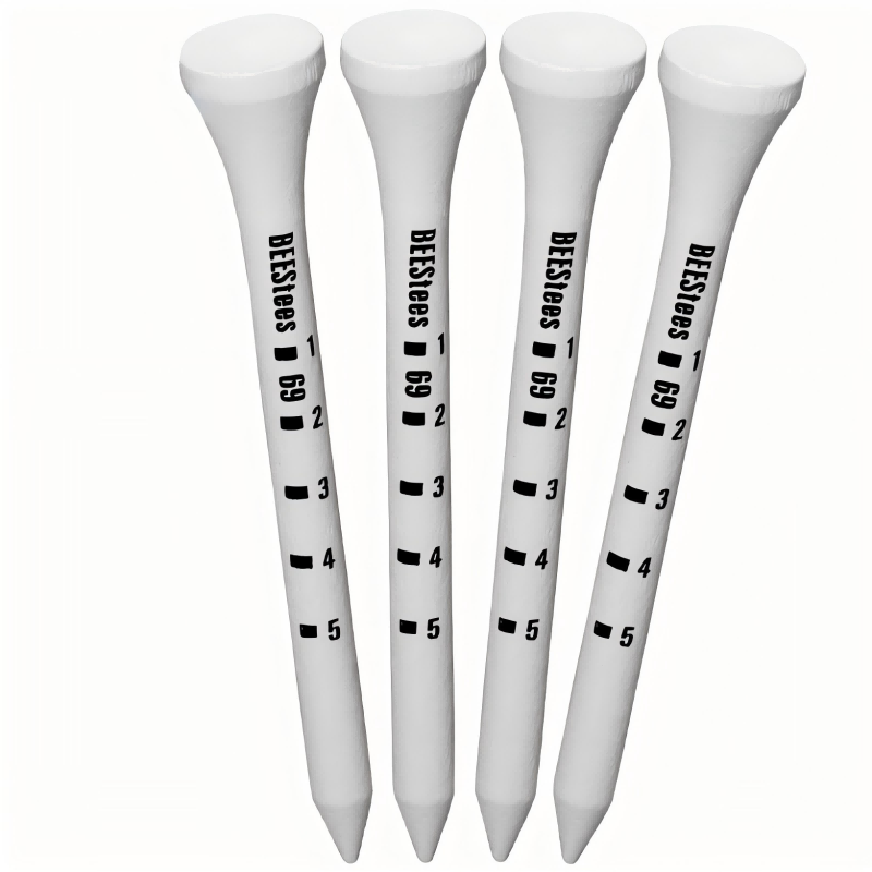 50 個の木質ゴルフ度スケール ティー 83 ミリメートル摩擦軽減サイドスピンゴルフティー白と黒の調整可能な深さ