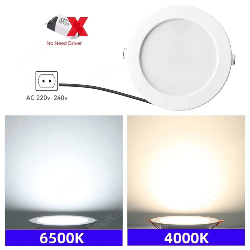 10 ピース/ロット LED ダウンライト 5 ワット 7 ワット 9 ワット 12 ワット 20 ワット 220 ボルト凹型天井ランプラウンド LED パネルダウンライトスポットライト照明
