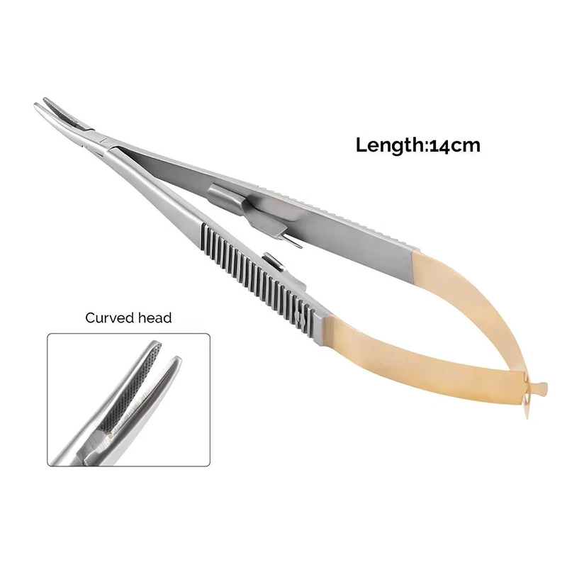 1PC 14cm/16cm Castroviejo Nadelhalter Dental Kieferorthopädische Implantat Zahnarzt Werkzeug Gerade/Gebogene Pinzette mikrochirurgie