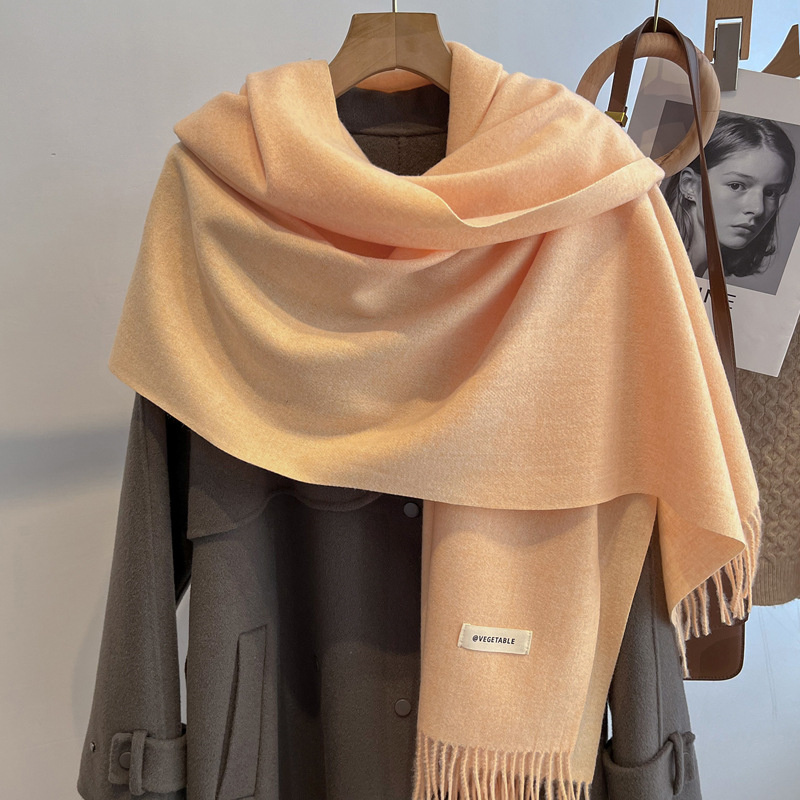 2024 冬のスカーフ女性のためのロング暖かいカシミヤスカーフヒジャブ固体女性ショールラップ女性パシュミナバンダナヘッドスカーフ新