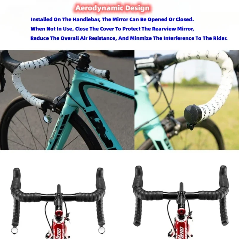 จักรยาน 1 PC/1 คู่ด้านหลังกระจกนูน Handlebar DROP Bar Mount เลนส์อะคริลิค Back Sight Reflector Light น้ําหนัก