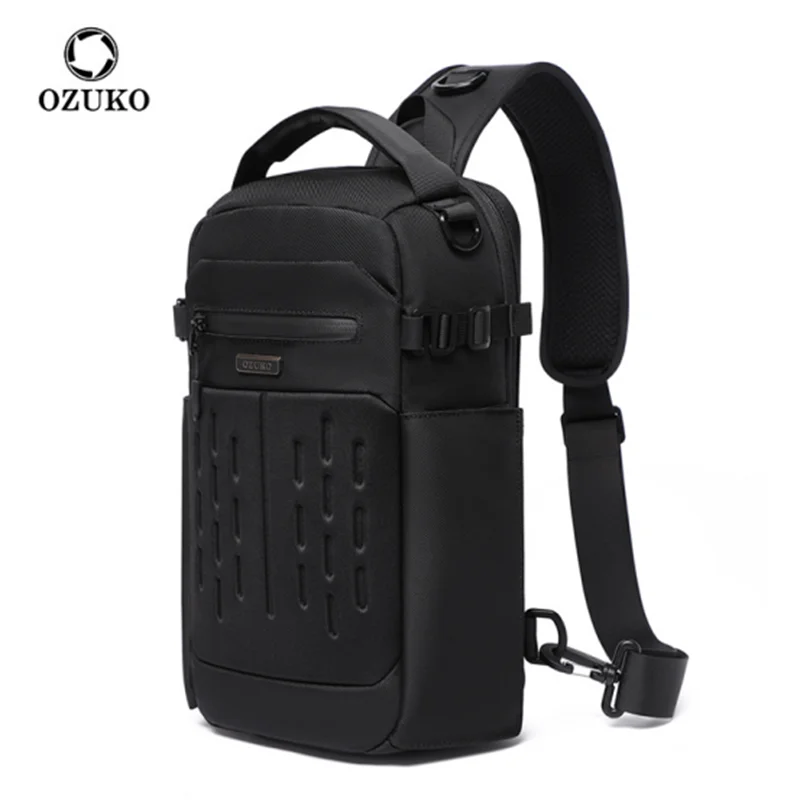 Ozuko multifuncional masculino estilingue saco de peito viagem ao ar livre ombro crossbody saco grande capacidade à prova dwaterproof água saco esportivo
