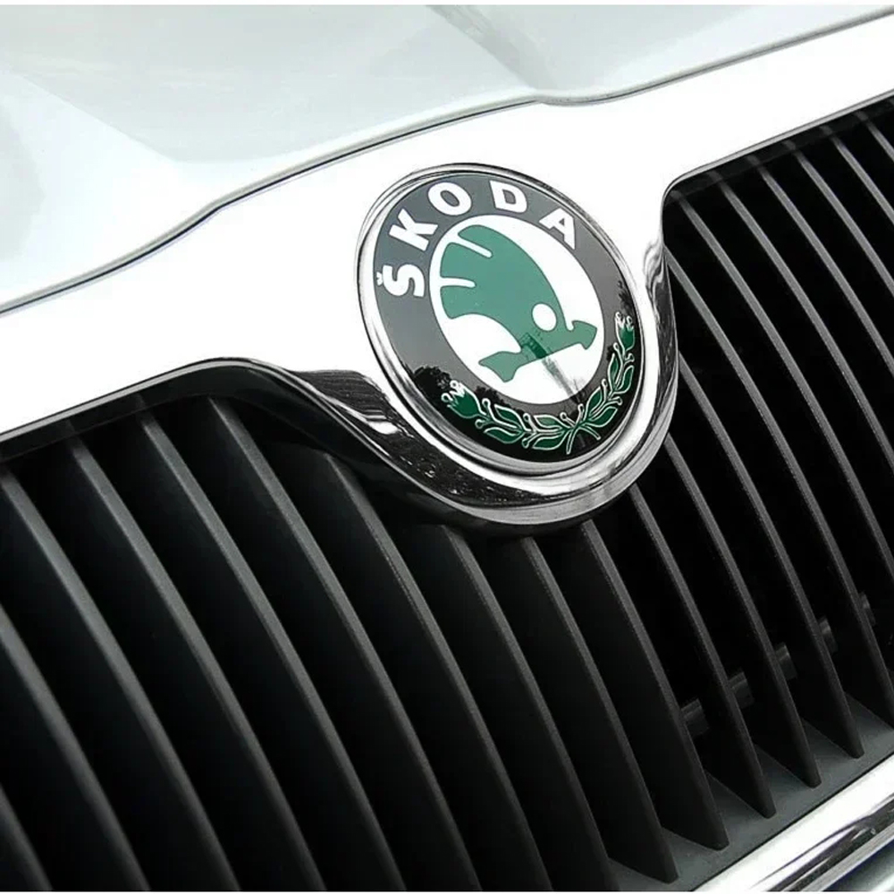3d abs 80/90mm grade dianteira do carro tronco logotipo adesivo para skoda octavia 2 3 a5 a7 kodiaq fabia rapid 3 karoq superb vrs acessórios