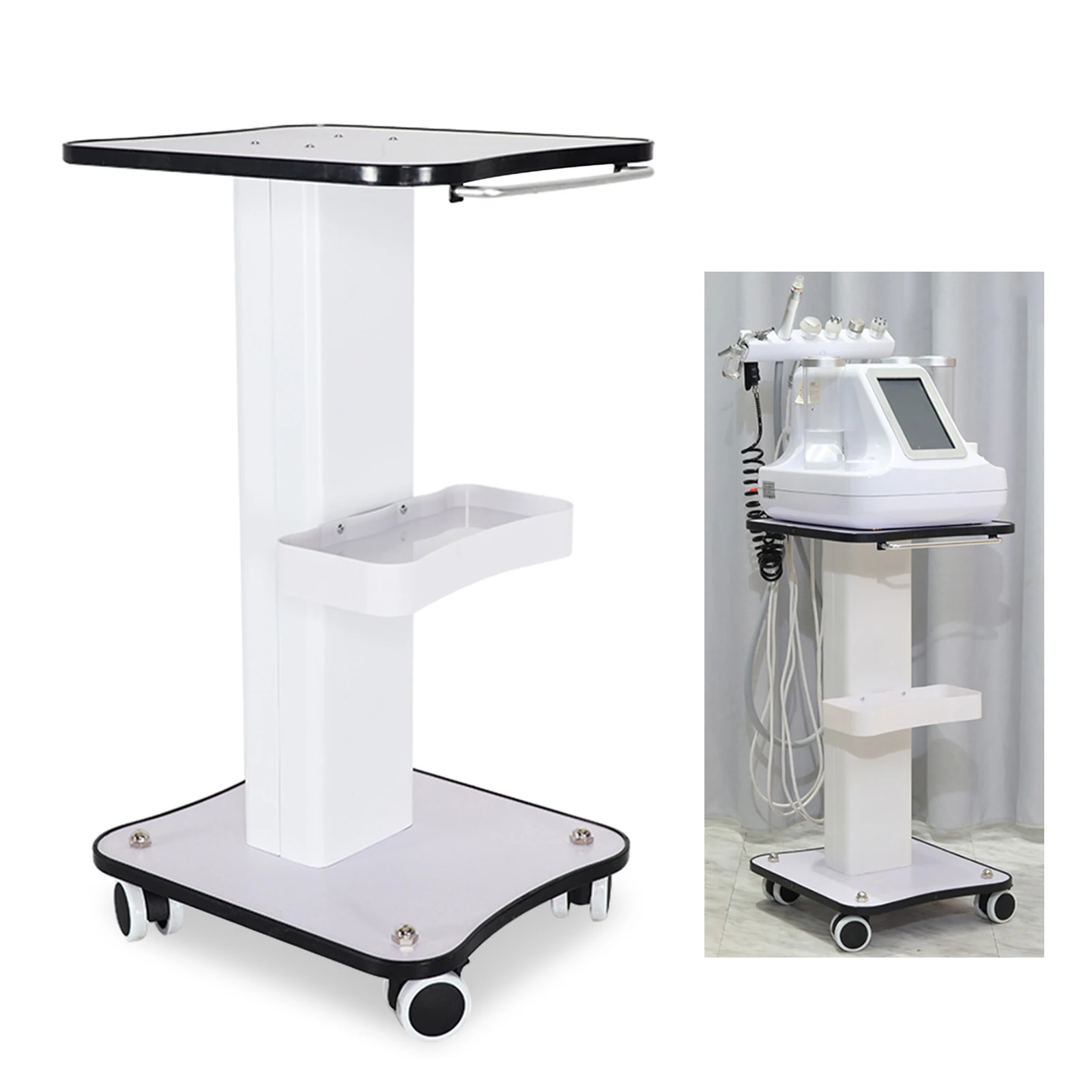Carrello per salone di bellezza, carrello con rotelle per supporto per salone di bellezza a 3 livelli, supporto per carrello con rotelle per salone spa per salone ospedale