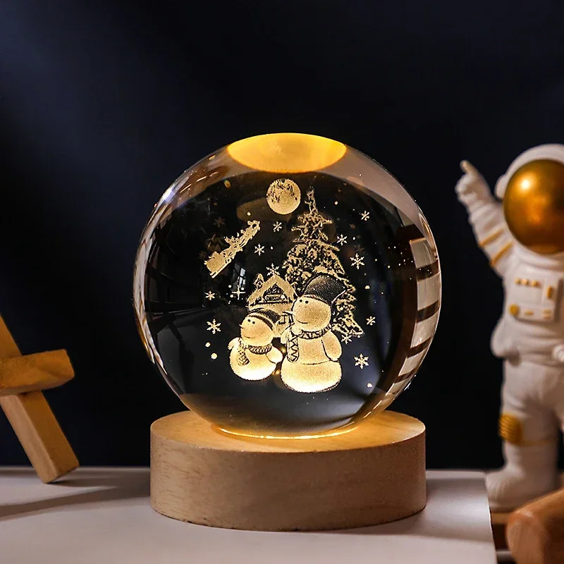 6/8 センチメートル 3D クリスタルボール惑星夜の光レーザー彫刻太陽系地球儀天文学フェスティバルギフト家のデスクトップの装飾