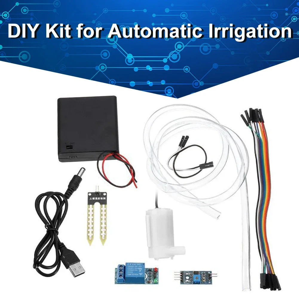 16 unids/set módulo de riego automático Kit DIY Kit de riego automático Sensor de humedad del suelo módulo de relé manguera de 50cm para Arduino