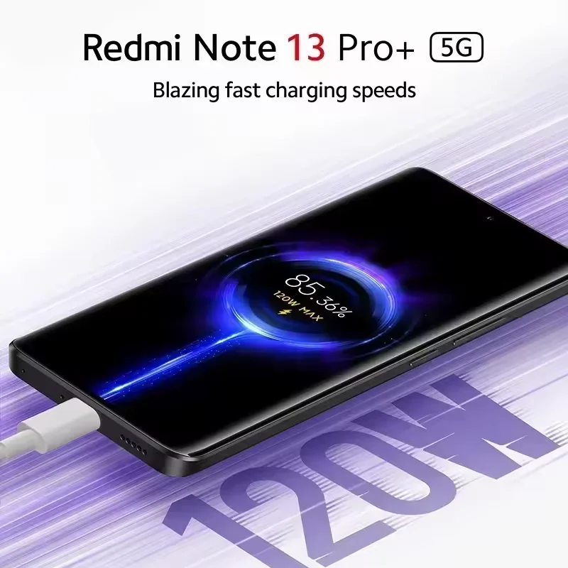 Xiaomi Redmi Note 13 Pro Plus 5G Global Version 256GB/512GB MediaTek Dimensity 7200-Ultra 6.67'' 3D-Curved 1.5K 120Hz Display ,1