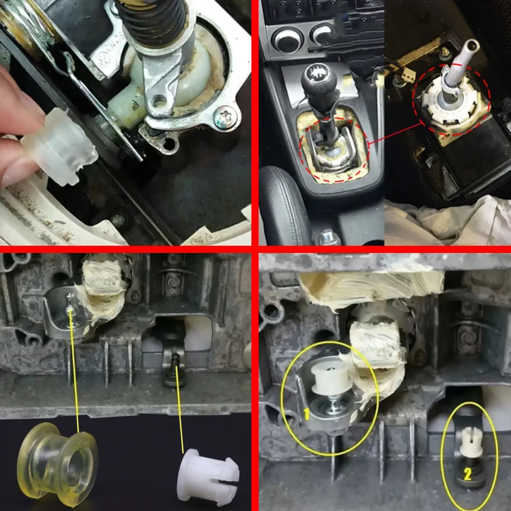 Manual Gear Shift Lever Cable Bushing Repair Kit For VW Golf MK4 Polo Bora Jetta Gearbox Selector End Linkage Rubber Sleeve 2001