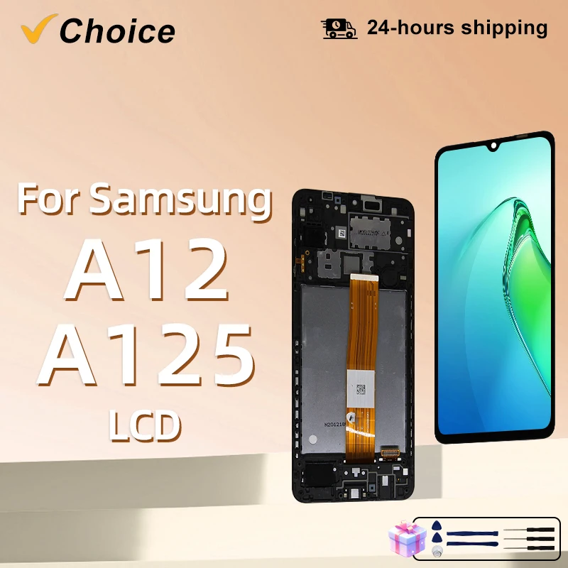 CHOICE จอแสดงผล IPS สําหรับ Samsung Galaxy A12 สําหรับ Samsung A125 Touch Screen Digitizer SM-A125F SM-A125M เปลี่ยนชิ้นส่วน
