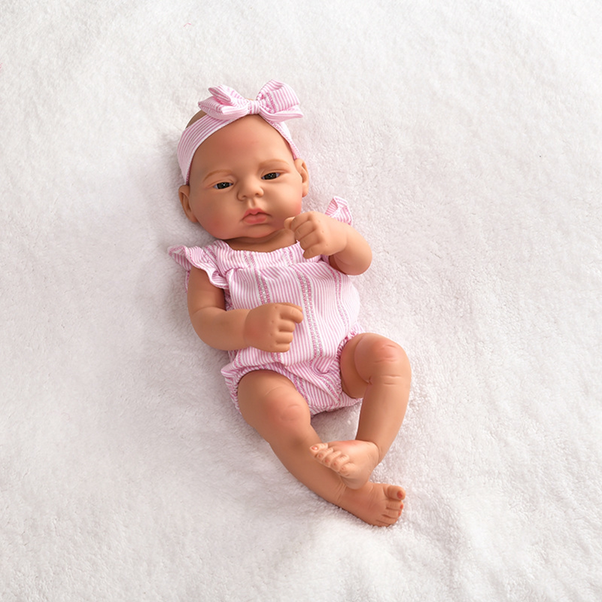 Full Body Silicone Lifelike Reborn Baby Dolls, Menina Boneca Brinquedos, Presentes de Natal, 17 ", 45cm