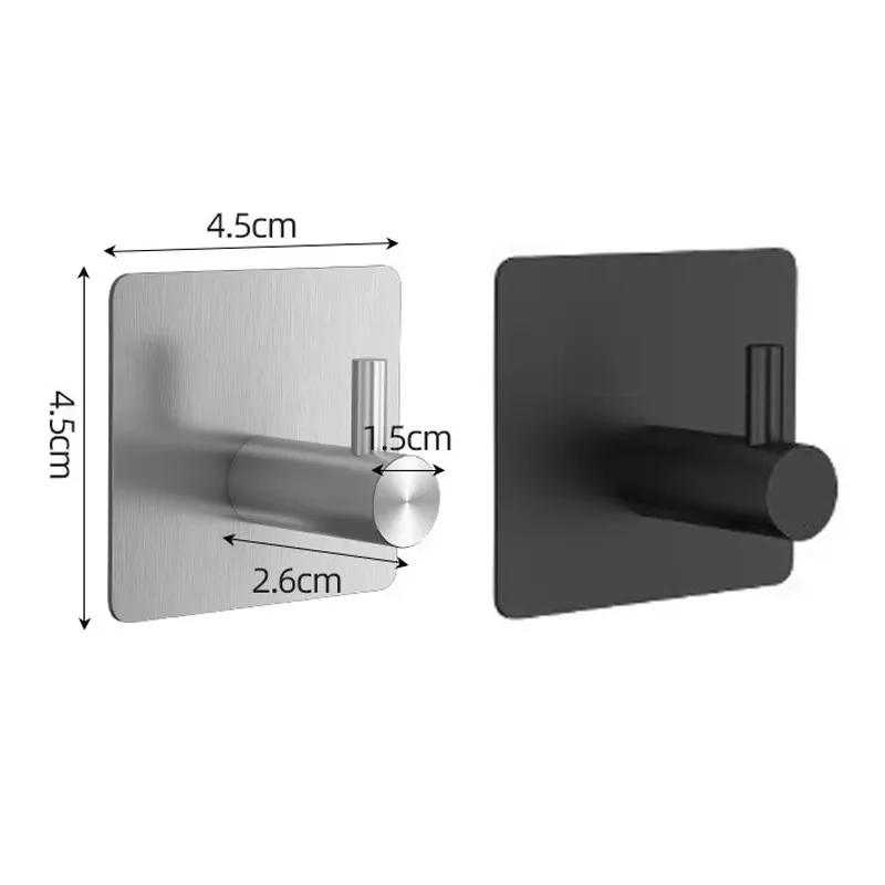 4/1pcs สีดํา Self-Adhesive Wall Hooks สําหรับแขวนแขวนเสื้อผ้าประตูห้องน้ํา Robe Hook Coat Rack ผ้าเช็ดตัวผู้ถืออุปกรณ์เสริม
