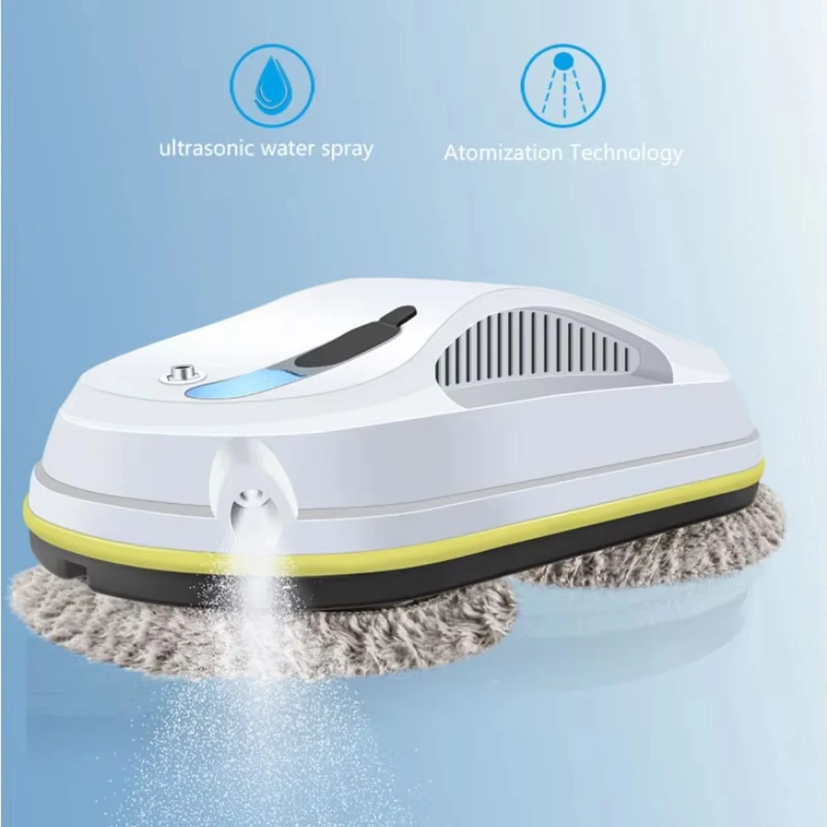 Intelligent Window Cleaning Robot Ultrasonic Atomization Water Spray 5600Pa Super Suction
