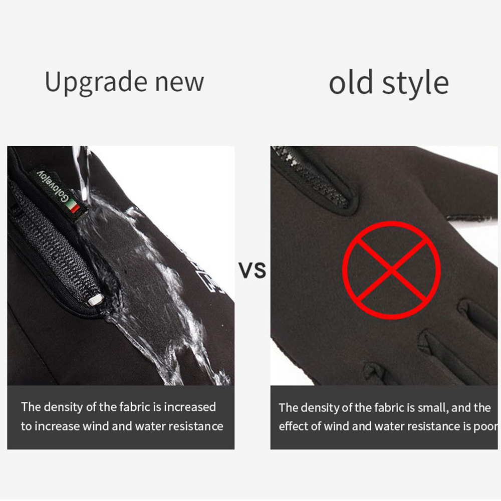 ถุงมือรถจักรยานยนต์ฤดูหนาวขนแกะร้อนเรียงรายฤดูหนาวกันน้ําผิวหน้าจอสัมผัสกลางแจ้ง Moto ขี่ถุงมือสกี