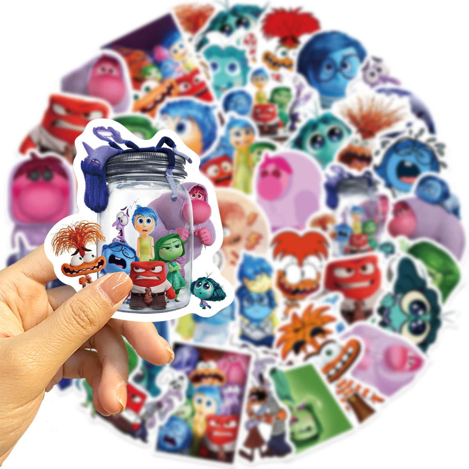 50 Uds. De pegatinas de película de Disney Inside Out, decoración de grafiti de dibujos animados, monopatín, portátil, Notebook, equipaje, calcomanía impermeable, juguete