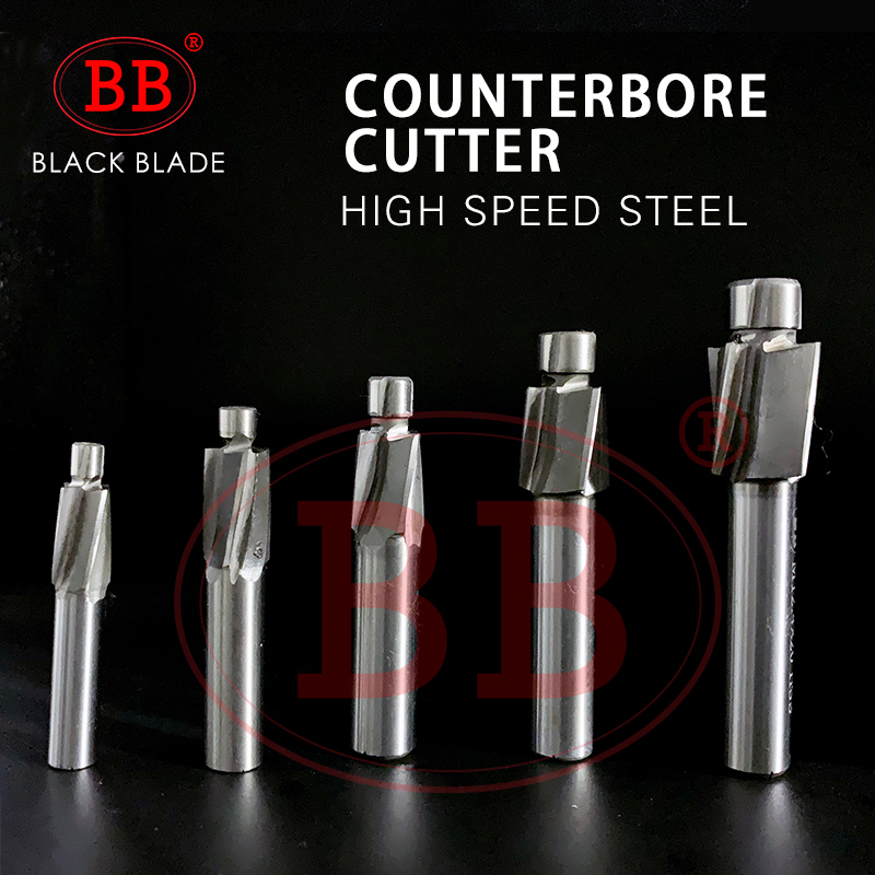 BB Phi Công Counterbore Cắt HSS Phẳng Lỗ Bulông Nắp Vít Mũi Khoan Cụ Xay 4 Sáo Phi Công M3 M20 Điểm Router khe Cắm Mũi Khoan