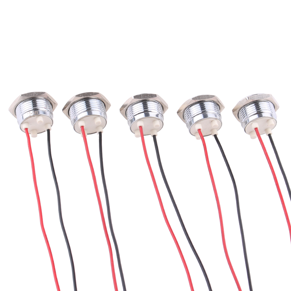 Luz indicadora de Metal LED 16mm lámpara de señal impermeable luz 3V 6V 12V 24V 220v tornillo conectar rojo amarillo azul blanco 16ZSD.QX.X