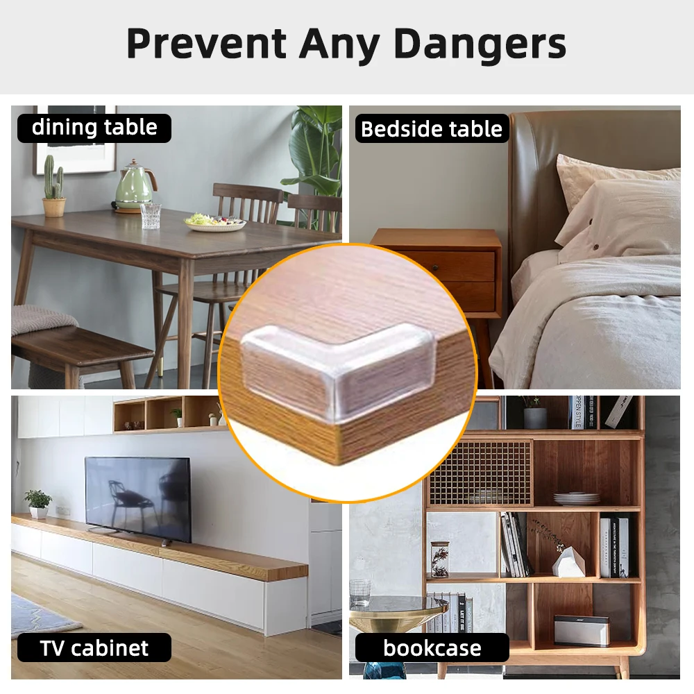 Baby Safety Corner Protection Table Silicone Edge Corner Guard Transparent Anti Collision Desk Protection Cover