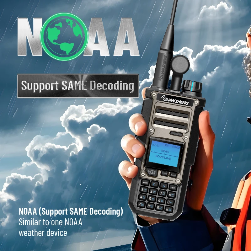 Quansheng Taiko Kong TK11(8) 10W Walkie Talkie Spektrumanalysator Empfang NOAA FM Ham Zweiwegradio Tragbares Langstrecken-SSB