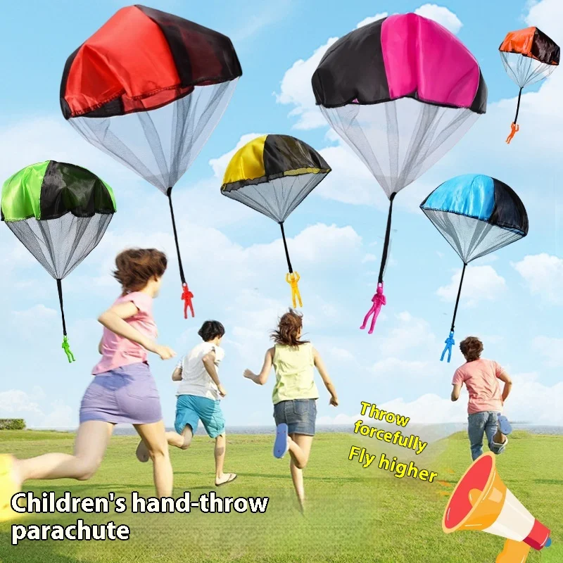 Giocattolo per paracadute da lancio a mano per bambini Groviglio Paracadute volante all'aperto Giocattolo da esterno per uomo Cestino pasquale Stuffers Regalo per bambini