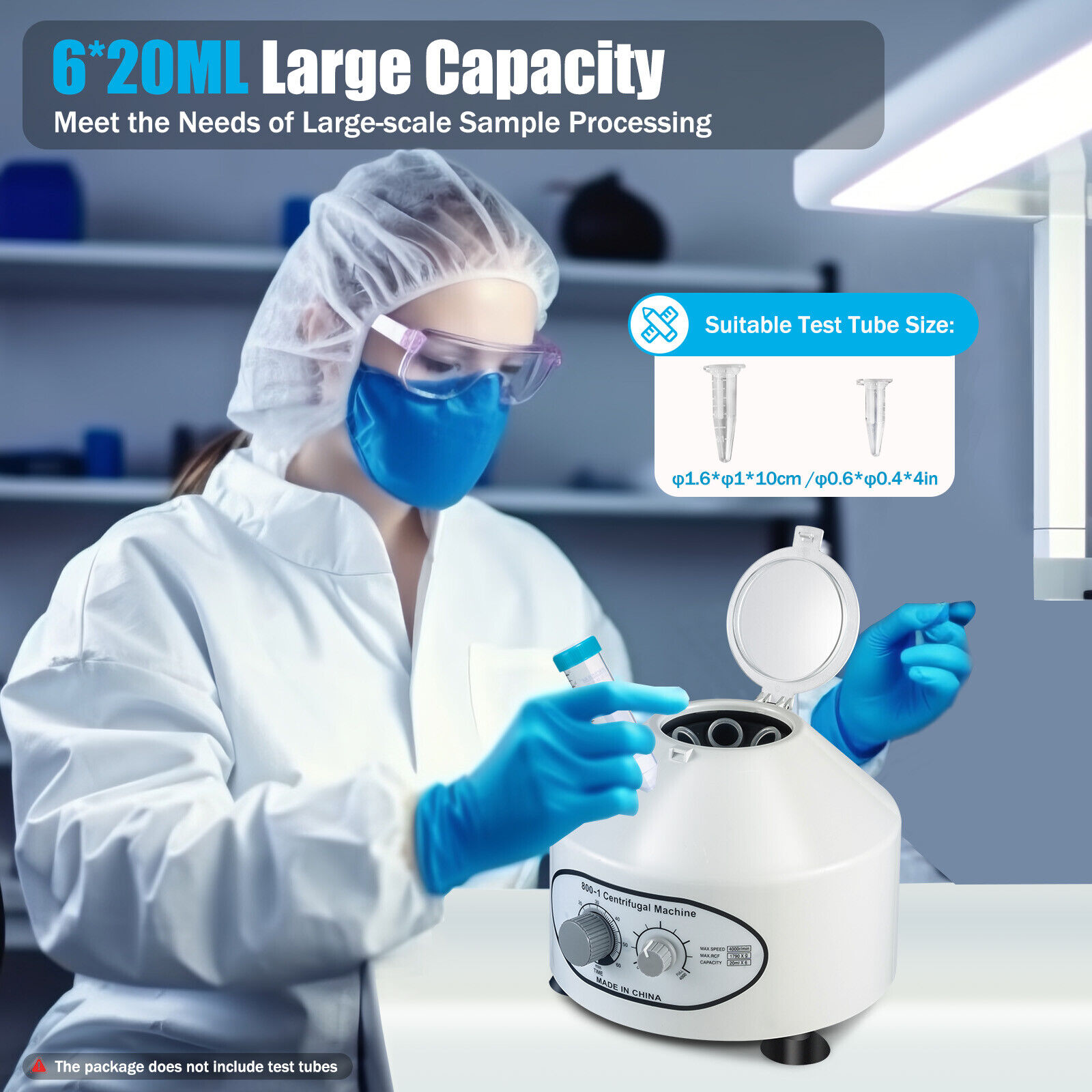 Centrifugeuse de table pour laboratoire médical, 4000u/min, 220V, 6x20ml