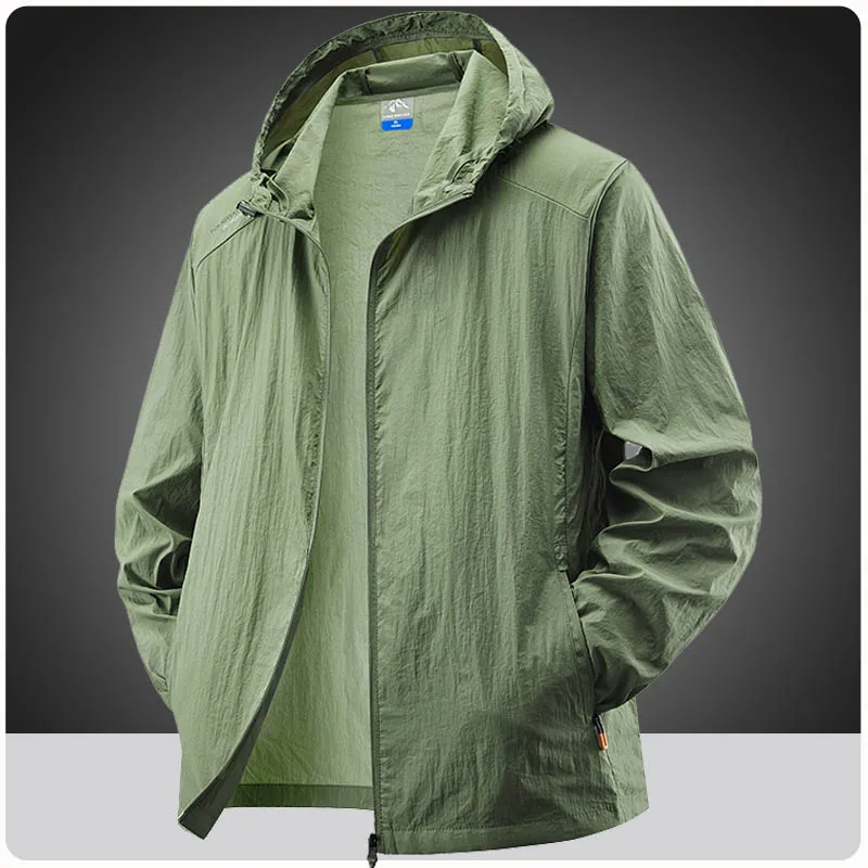 Verão à prova dwaterproof água caminhadas jaquetas homens pesca ciclismo com capuz ginásio esportes correndo casaco ao ar livre sol-protetor jaqueta fina roupas