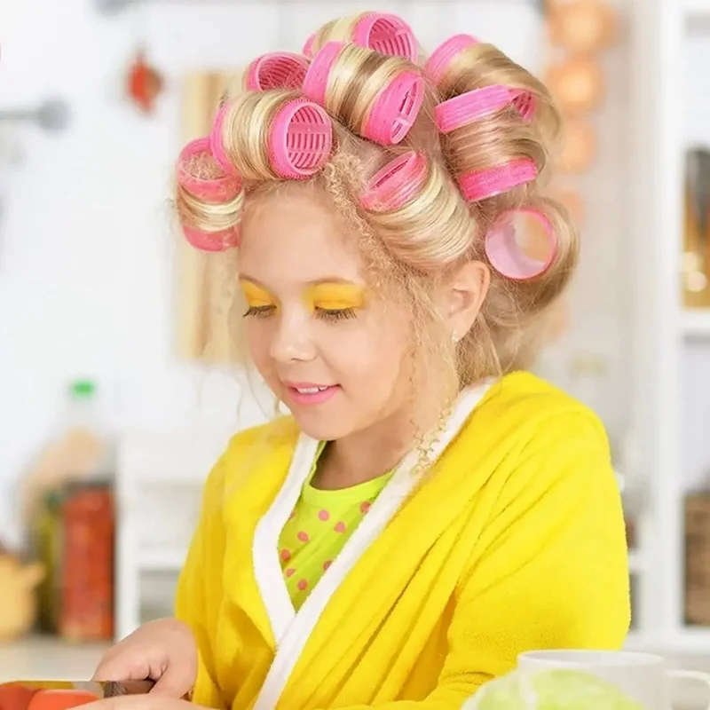 1 túi nhựa màu hồng lớn Grip làm tóc lớn tóc cuộn Con lăn Curl dụng cụ uốn tóc Salon nhà sử dụng Curling Curler Con Lăn dụng cụ tạo kiểu