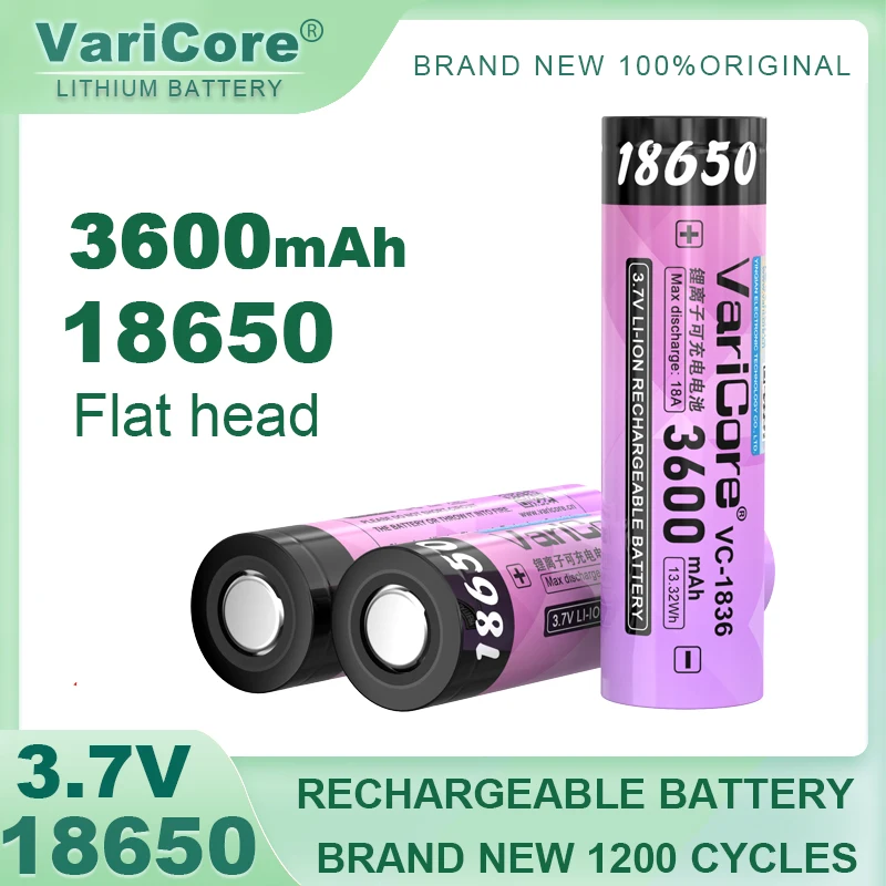 VariCore VC-1836 18650 3600 мАч 3,7 В литиевая аккумуляторная батарея 18 А разряд для электрических игрушек батарейки для фонариков