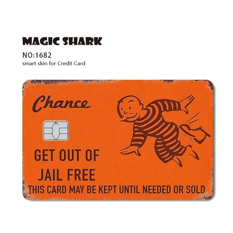 Magic Shark Poker Anmie PVC mate pegatina impermeable película cubierta de piel para tarjeta de crédito tarjeta bancaria de débito frontal