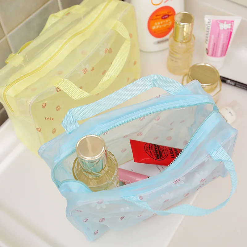 Bolsa bonita, bolsa de almacenamiento de viaje, bolsa de cosméticos transparente Floral a prueba de lluvia, bolsa de aseo, suministros de baño, bolsas de almacenamiento de viaje