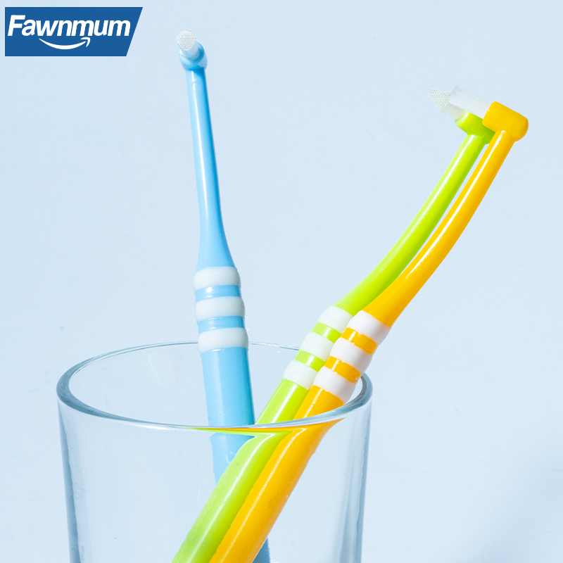 1Pcs Fawnmum Orthodontic Toothbrush Pointed and Flat Head Soft Hair Correction Clean Teeth Gap Floss Oral Hygiene Teeth Braces