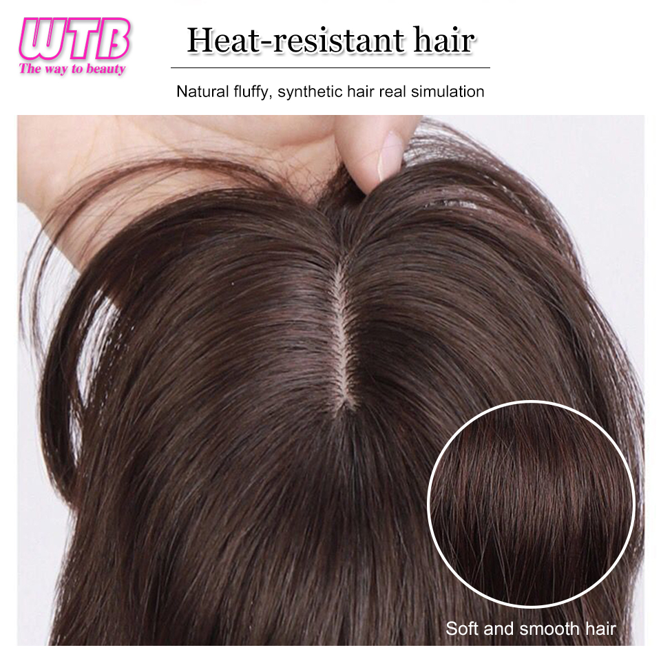 WTB-Peruca sintética feminina, cabelo ondulado fofo natural, capa naturalmente invisível, cabelo branco com Franja