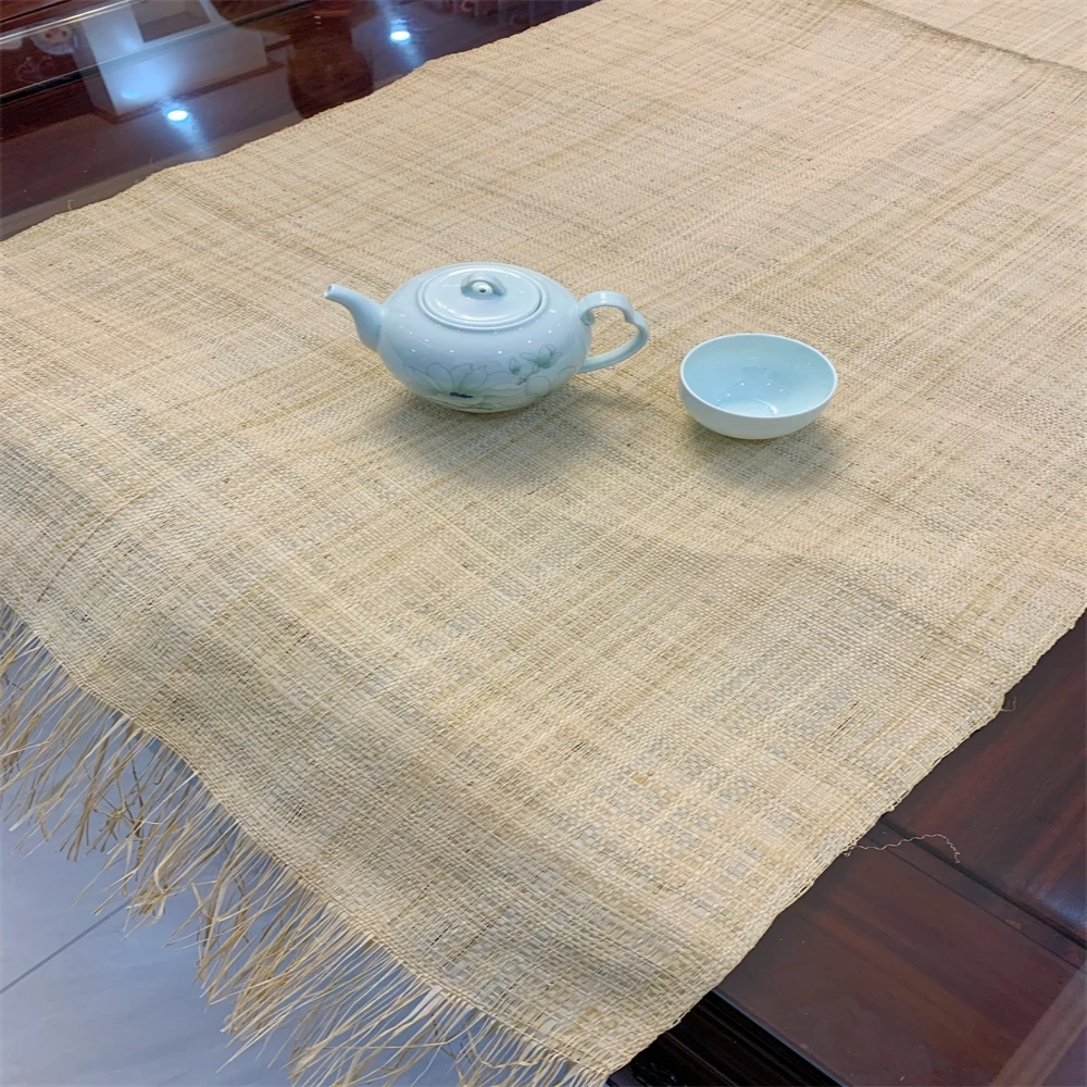ธรรมชาติ Raffia Mat Handmade ทอเชือกหวายวัสดุ Webbing สําหรับเฟอร์นิเจอร์ภายในบ้านเก้าอี้โต๊ะเพดานตู้ตกแต่ง