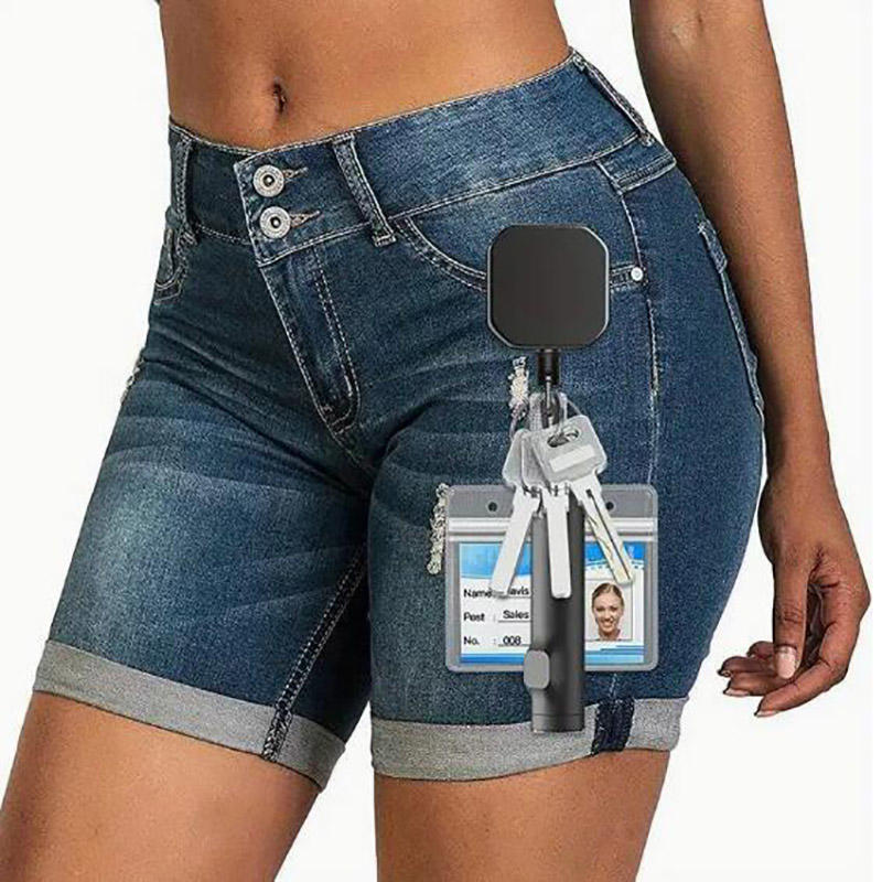 Heavy Duty Retractable Metal Wire Keychain Pull Badge Reel ID Lanyard Name Tag Card Badge Holder Reel Key Ring Outdoor Tool Gift